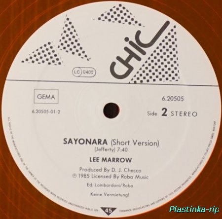 Lee Marrow &#8206; Sayonara (Don't Stop...)           1985