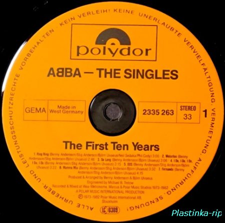 ABBA &#8206; The Singles (The First Ten Years)          1982