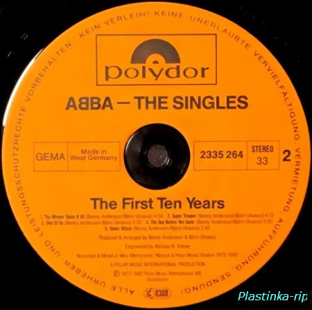 ABBA &#8206; The Singles (The First Ten Years)          1982