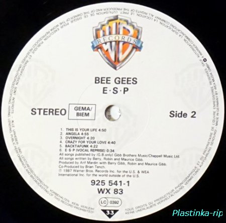 Bee Gees &#8206;– E•S•P       1987