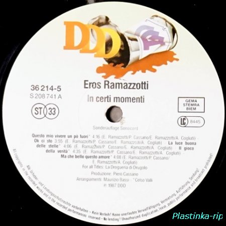 Eros Ramazzotti &#8206;– In Certi Momenti         1987