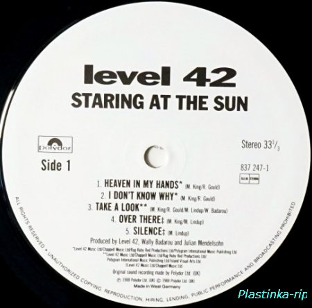 Level 42 &#8206; Staring At The Sun      1988