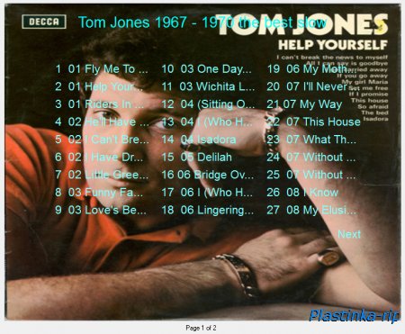 Tom Jones 1967 - 1971 the best slow I, the best II Tom Jones 1967 - 1971 the best slow I, the best II