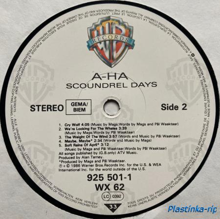 a-ha - Scoundrel Days 1986