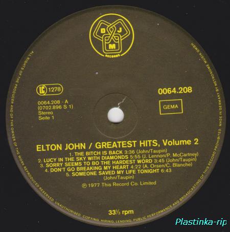 Elton John &#8206; Elton John's Greatest Hits Volume II