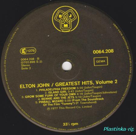 Elton John &#8206; Elton John's Greatest Hits Volume II